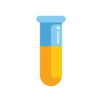 Test tube containing yellow liquid being held by scientist in lab vector