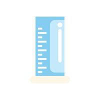 Blue ruler standing upright on white background vector