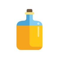 Glass bottle containing freshly squeezed orange juice with cork vector