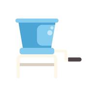 Blue laundry plunger washer standing on support on white background vector