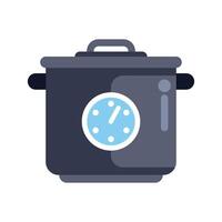 Multicooker showing remaining cooking time on display panel vector