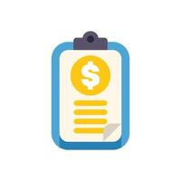 Clipboard showing financial report with dollar sign and data list vector