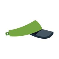 Green golf visor cap with size adjustment strap showing side view vector