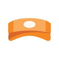 Orange delivery man hat with white badge for branding vector