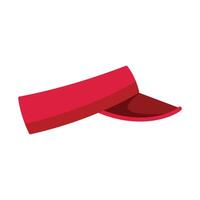 Red baseball cap lying on its side with visor open vector