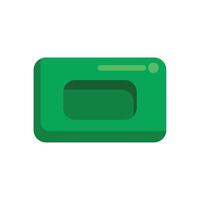 Green microwave oven with blank screen displaying minimalist style vector