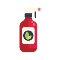 Red spray bottle containing biodegradable and eco friendly cleaning product vector