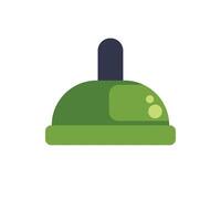 Green desk bell icon illustrating alerting and notification vector