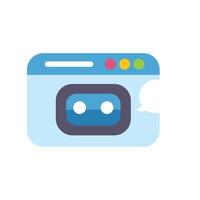 Chatbot speaking through website browser window icon vector