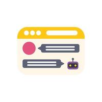 Chatbot communicating with customer on website interface providing online support vector