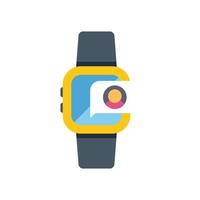 Smartwatch showing new message notification from contact vector