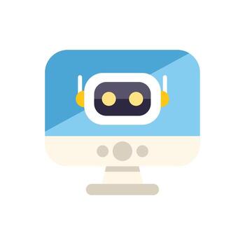 chatbot apareciendo en un computadora pantalla mostrando artificial inteligencia vector