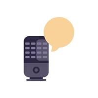 Voice assistant giving information inside speech bubble vector