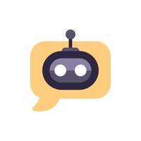 Chatbot giving advice inside a speech bubble vector