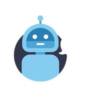 Chatbot speaking inside speech bubble giving answer vector