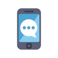 Smartphone showing new message notification on screen vector