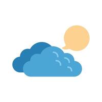 Blue cloud giving advice with empty speech bubble vector