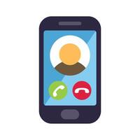 Modern smartphone showing incoming call screen interface vector
