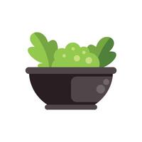 Fresh green salad in a bowl being prepared for lunch vector