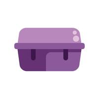 Purple food container representing food delivery service vector