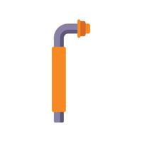 L shaped hex key is lying on a white background vector