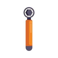 Socket wrench tool illustration holding a hexagonal bolt, tightening or unscrewing vector