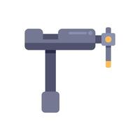 Bench vise holding workpiece securely for metalworking project vector