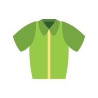 Green short sleeve shirt with collar and zipper illustration vector