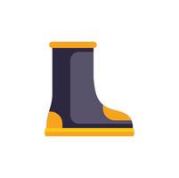 Yellow and black work boot standing up on white background vector