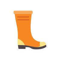 Orange rubber boot protecting feet from rain and mud vector