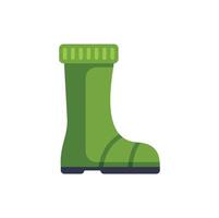 Green rubber boot standing on white background vector