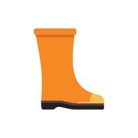 Single orange rubber boot standing up side view vector