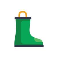 Green rubber boot standing on white background vector