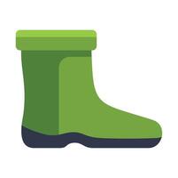 Green rubber boot standing on white background vector