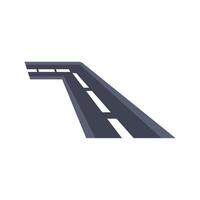 Empty highway road turning right perspective view vector