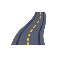 Winding road going into the distance with yellow dashed markings vector
