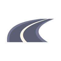 Winding road leading to unknown destination with white lines vector