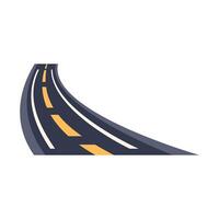 Winding empty asphalt road disappearing into the distance vector