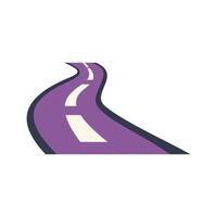 Winding empty road leading to unknown destination vector