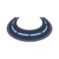 Winding road is making a u turn shape vector