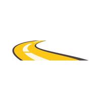 Winding road leading to unknown destination on white background vector