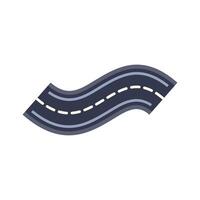 Winding road going upwards showing the way forward vector