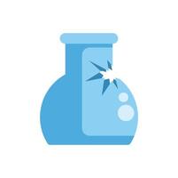 Broken chemistry lab flask experiment accident vector