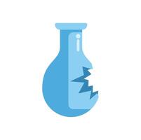 Broken chemistry glassware flask showing failed experiment vector