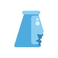 Broken chemical flask experiment result icon illustration vector