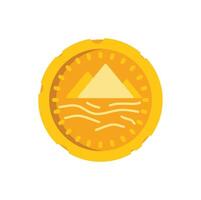 Egyptian pyramids depicted on gold coin design element vector