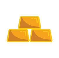 Stack of three gold bars forming a pyramid shape vector