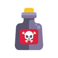 Poison bottle with skull and crossbones showing danger vector