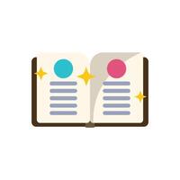 Open book shining with knowledge and education icon vector