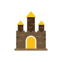 Simple medieval castle with a gate and towers vector
